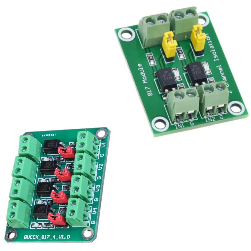 Placa de aislamiento optoacoplador de 2/4 canales, módulo adaptador convertidor de voltaje, controlador de 3,6-30V, módulo fotoeléctrico aislado PC817