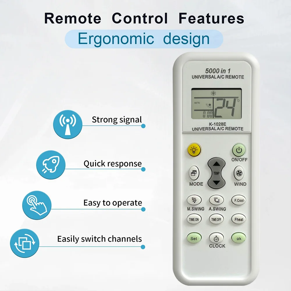 Control remoto de aire acondicionado Universal 5000 en 1 para LG Gree Midea Toshiba Haier Daikin Hitachi Sharp Panasonic Samsung Sanyo - imagen 3