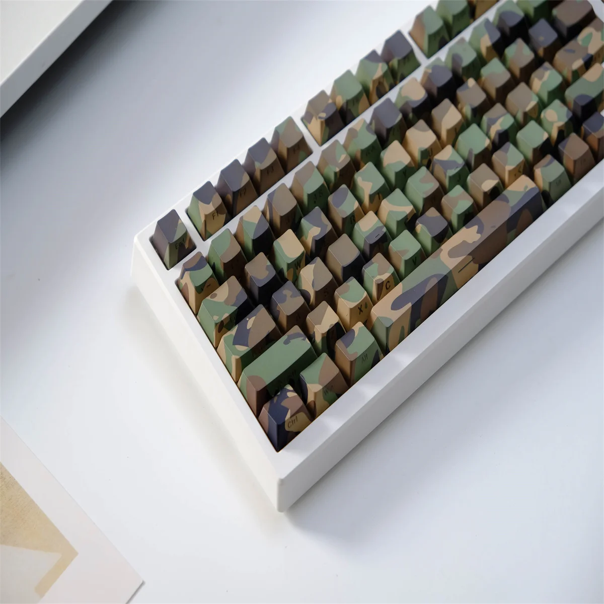 Teclas de transmisión de luz lateral de camuflaje, 136 teclas, Material PBT, perfil de cereza, DYE-SUB personalizado para teclado mecánico - imagen 3
