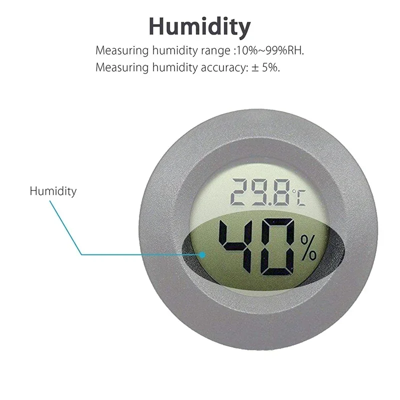 Mini termómetro y higrómetro digital LCD -50 °   C a +70. °   Medidor de temperatura y humedad C para pruebas de frigorífico y congelador - imagen 3