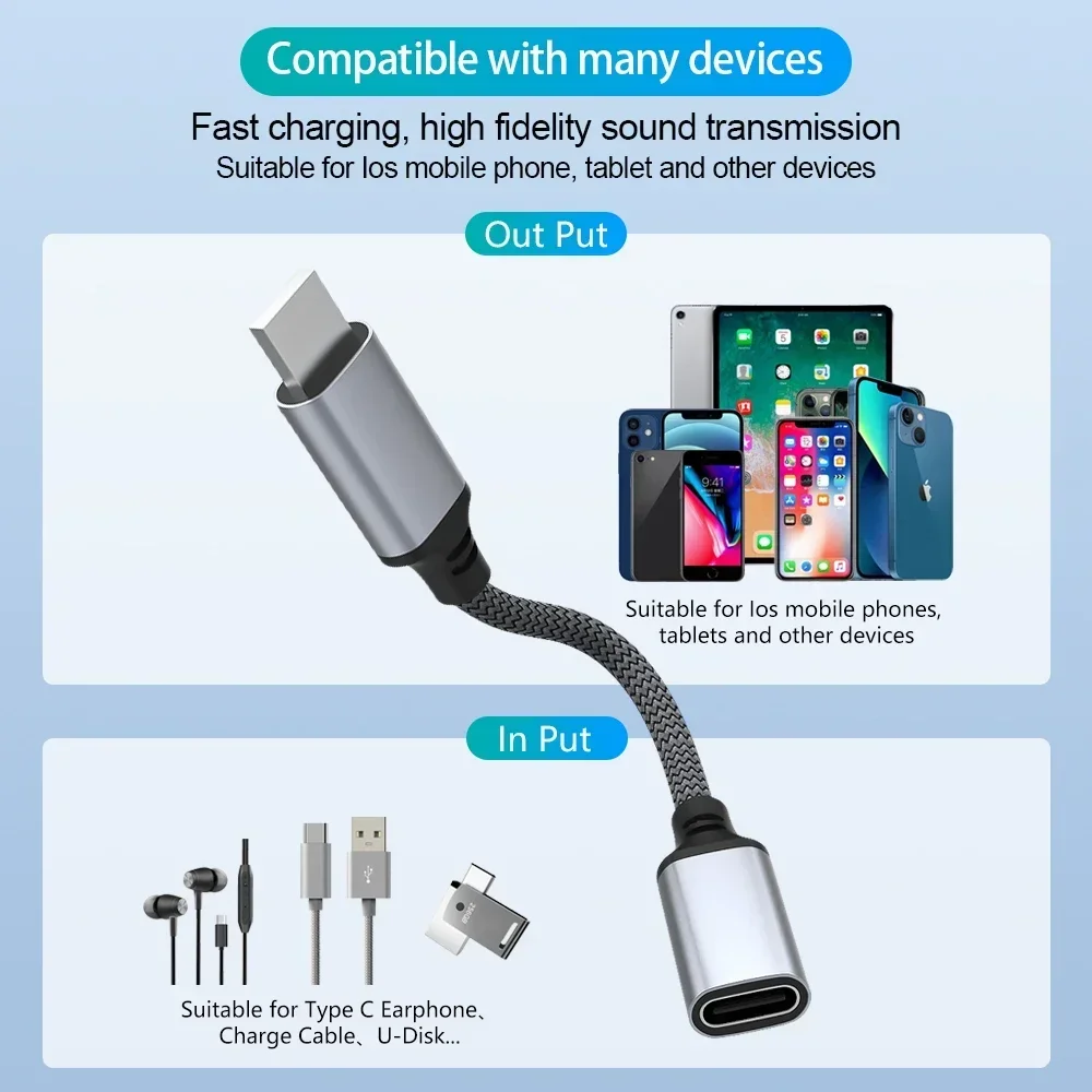 Cable adaptador OTG USB a tipo C para transferencia de datos rápida y carga para teléfonos móviles Ios, tabletas y otros dispositivos - imagen 4