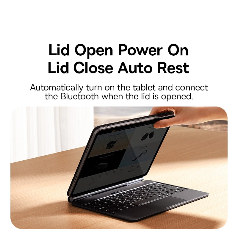 Baseus para iPad 2018-2024 teclado mágico Bluetooth para iPad Pro Air 4 Air 5 Air 6 11 10,9 12,9 13 pulgadas funda magnética inteligente - imagen 5