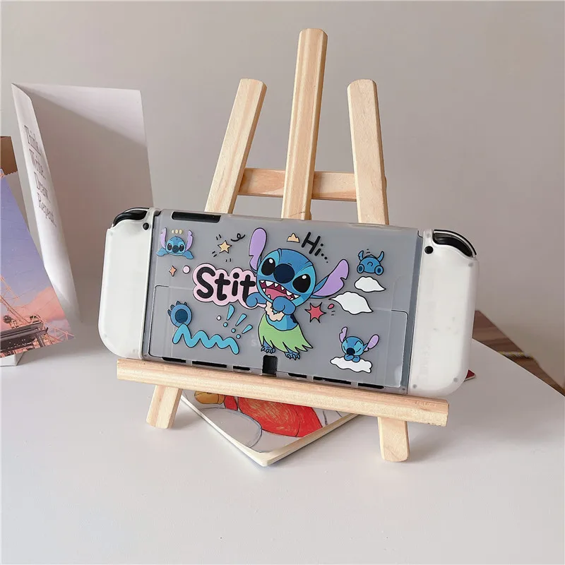Falda de hierba Stitch para Nintendo OLED, funda suave de silicona desmontable para consola de juegos portátil NS, funda protectora, accesorios para juegos - imagen 3