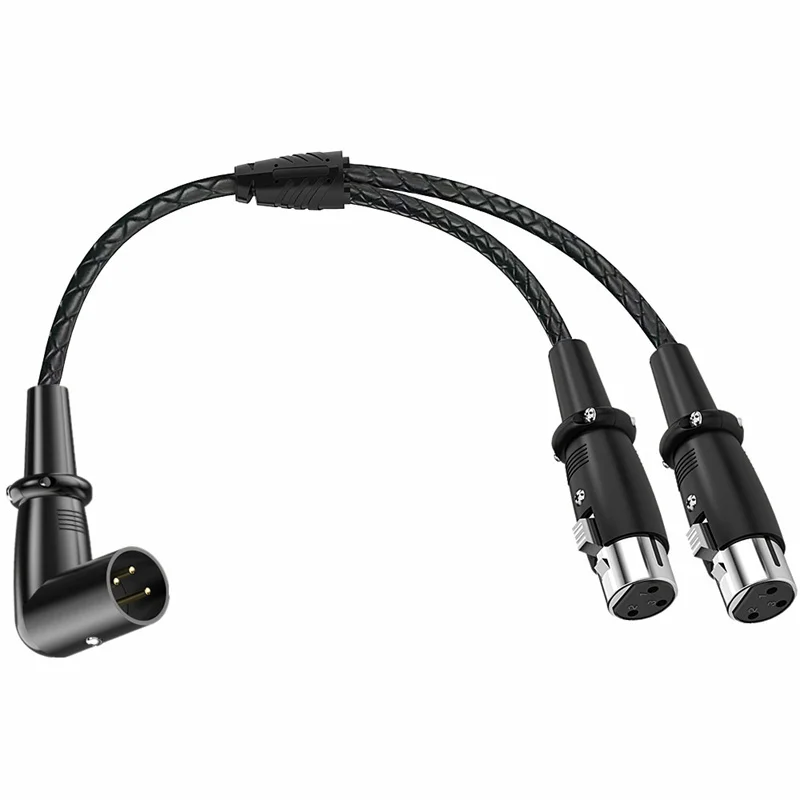 1 macho a 2 hembra XLR Y divisor Cable de micrófono 3 pines XLR 2 hembra a 1 macho Combinador Y Cable Cables de Audio de micrófono equilibrado 0,5 m - imagen 2