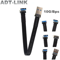 Cable USB 3.0 Macho-Macho Extensión Plana 90° 10 Gbps