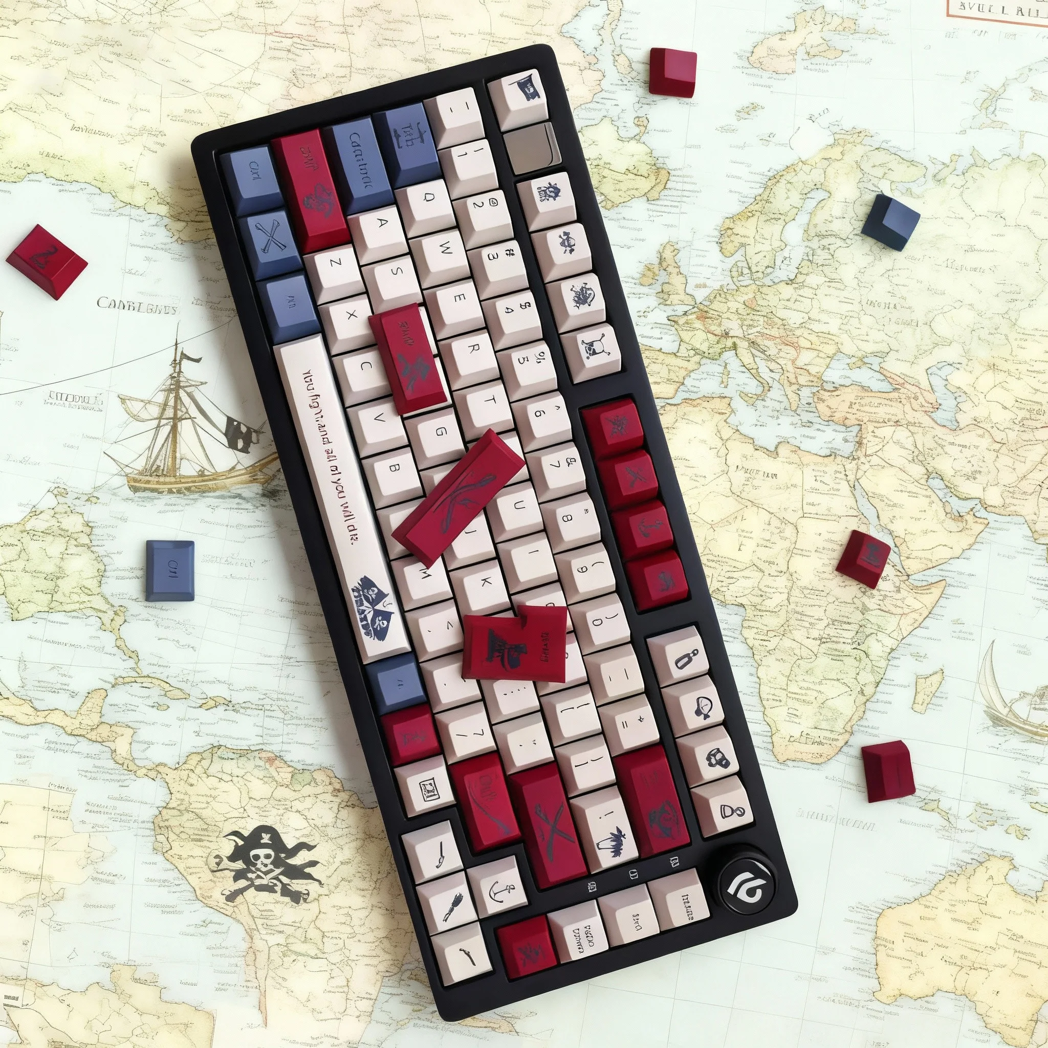 Teclas PBT de sublimación de tinte de cinco lados, 130 teclas, perfil OEM, teclado temático pirata personalizado para teclado MX Switch - imagen 5