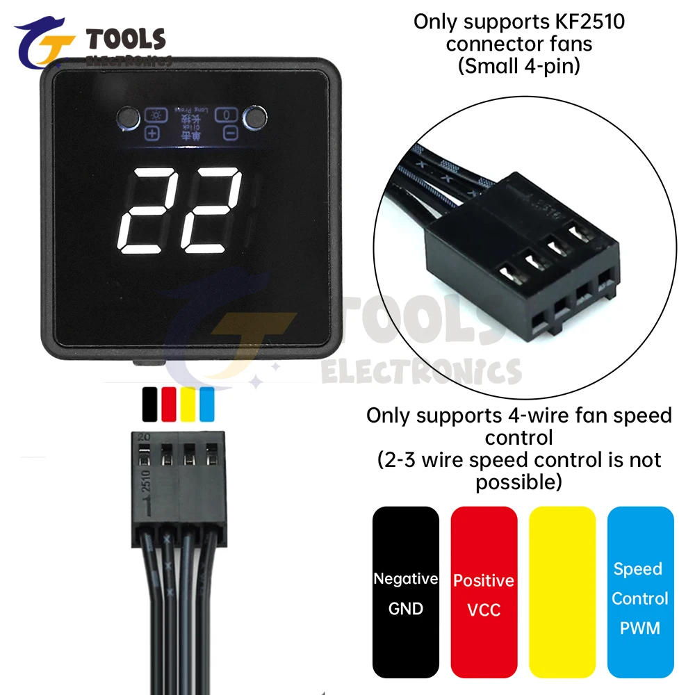 Controlador de velocidad PWM de ventilador de 4 pines, pantalla Digital, Control remoto, 24V CC, 12V, 5V, Gonvernor para refrigeración de PC DIY - imagen 2