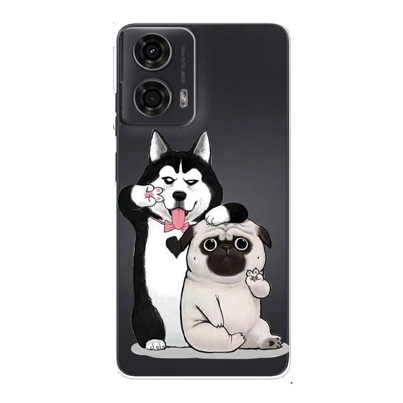 Para Moto G24 E14 G04 4G funda flor transparente TPU suave silicona transparente funda trasera para Moto G04 4G cubierta para en Moto E14 Coque - imagen 3