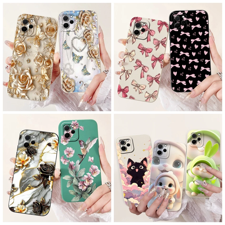 Para Huawei Nova Y61 funda Nova Y62 cubierta EVE-LX9 EVE-LX3 Fundas lindo lazo de dibujos animados parachoques de silicona suave para NovaY62 Plus carcasa