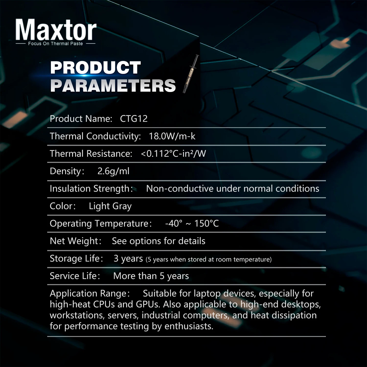 Maxtor 18W/mk pasta térmica enfriador de alto rendimiento compuesto de enfriamiento grasa de silicona para juegos PC PS5 CPU GPU refrigeración - imagen 4
