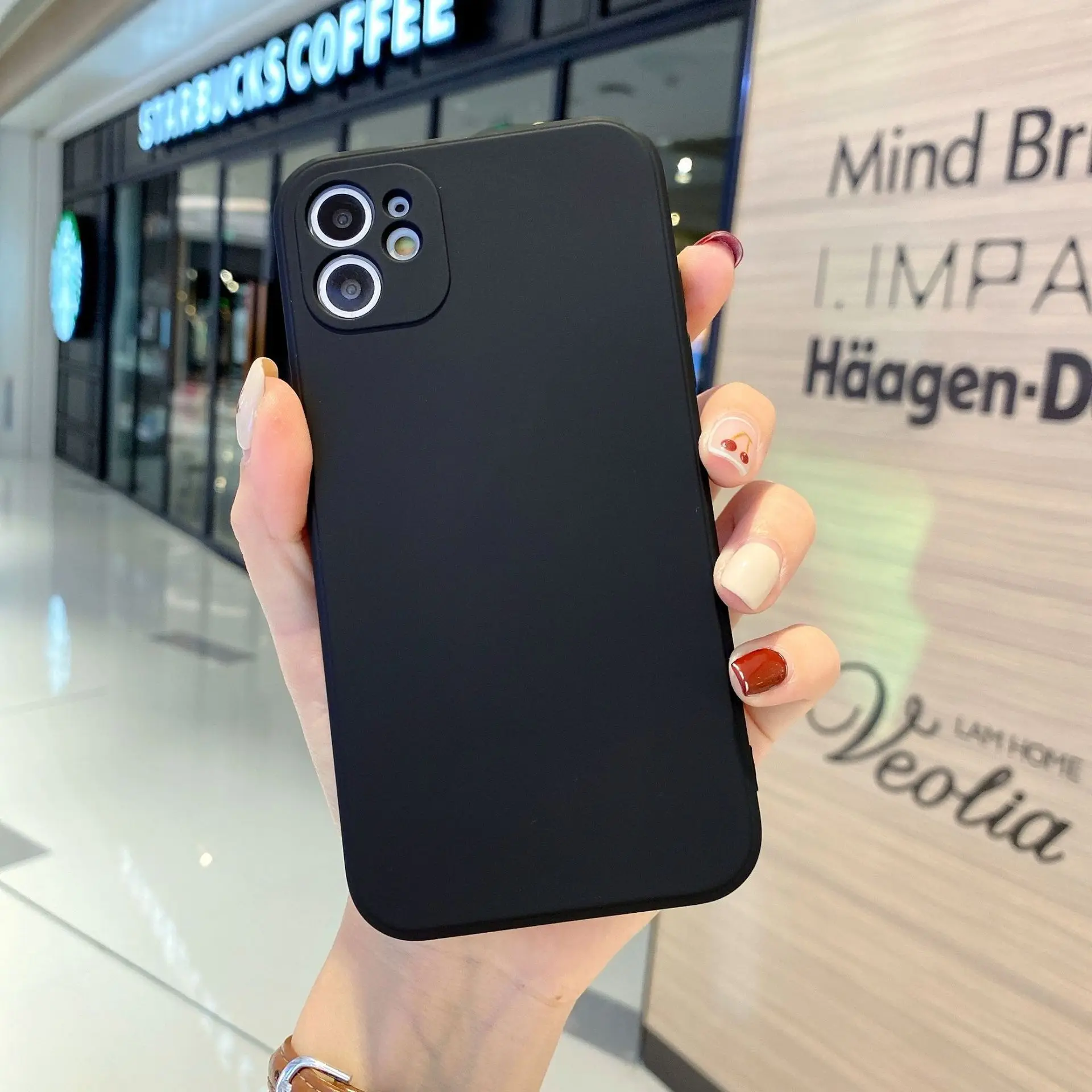 Funda de teléfono para Iphone 14 Plus 11 12 13 Pro Max 13 mini Funda protectora suave de silicona líquida cuadrada de lujo Funda trasera suave - imagen 5