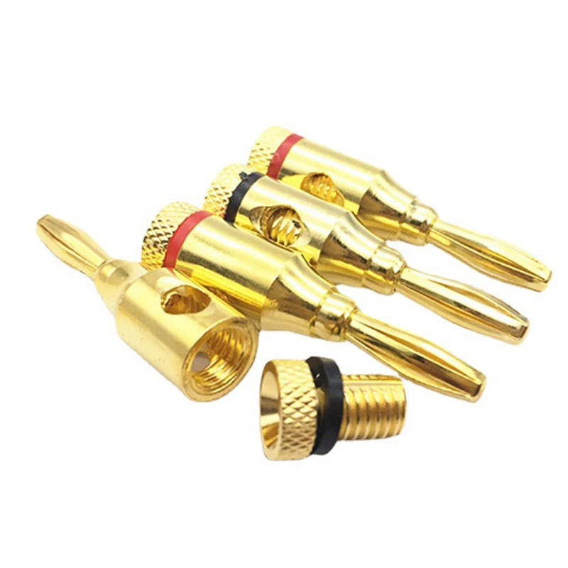 Conector de altavoz de Audio de 4mm, conector Banana, Cable Musical, adaptador de Cable, conectores de Pin de altavoz chapados en oro C5, 2/4/10 Uds. - imagen 3