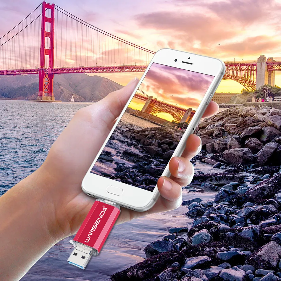 Venta al por mayor 10 unids/lote WANSENDA unidad Flash USB tipo C y MicroUSB Stick 3,0 Pendrive 256GB 128GB 64GB 32GB disco de memoria de alta velocidad - imagen 4