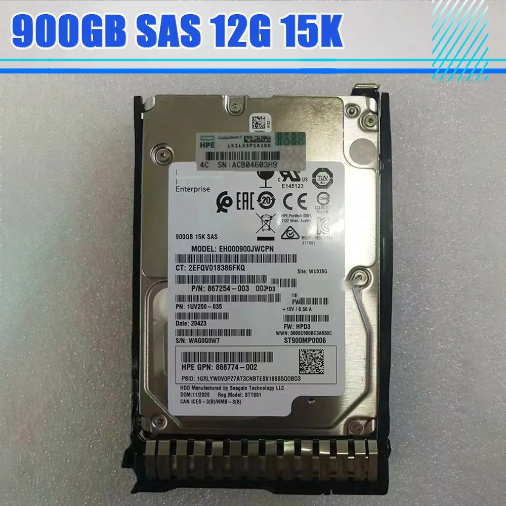 EH000900JWCPN 870759-B21 900GB HDD 870795-001 Disco duro SAS 12G 15K para HPE - imagen 2