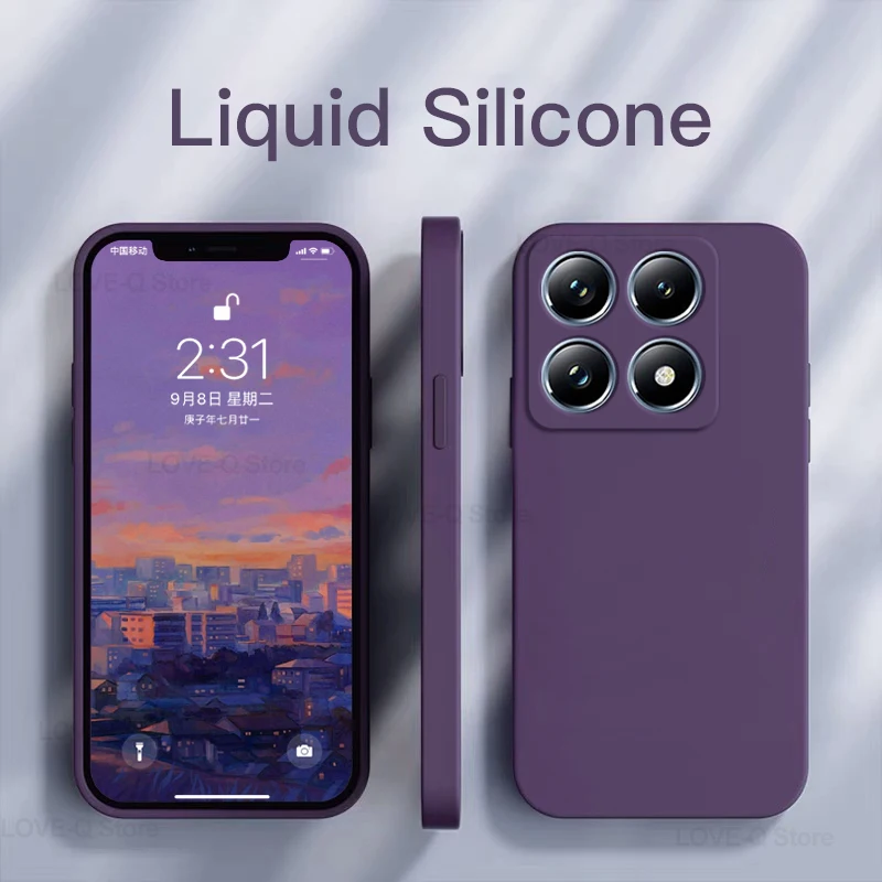 Mi 14T Mi14T Pro Funda de lujo de silicona líquida a prueba de golpes Funda de teléfono para Xiaomi Mi 14T Mi 14 T Mi14T Pro Funda trasera suave de TPU