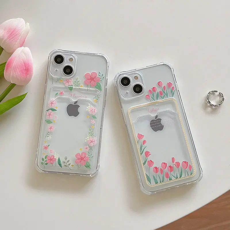 Funda Floral con tarjetero y foto de flor de loto para Iphone 17 Pro Max 17 Air 16E 13 14 15 Pro Max 11 12 13 Pro 16 Plus - imagen 4