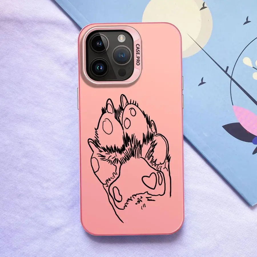 Funda para iPhone 11 16e 16 17 Pro Max XS XR 17Air 12 15 Plus 14 13 línea de cubierta trasera de teléfono garra de gato - imagen 5