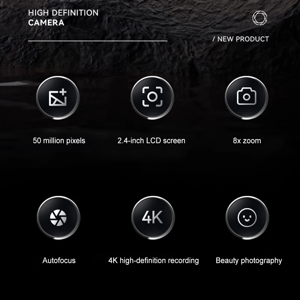 Cámara Digital 4K FHD de 50MP, cámara de enfoque automático, pantalla IPS de 2,4 pulgadas, WIFI, Vlogging, Zoom 16X con luz de relleno para adolescentes y estudiantes - imagen 5