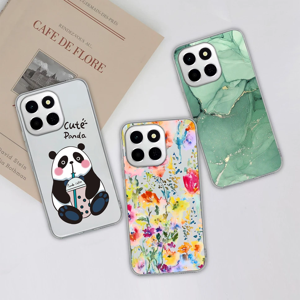 Funda de teléfono para Honor X6C, Funda transparente de silicona TPU suave y delgada con bonito oso para HonorX6C X 6C, Funda ligera - imagen 4