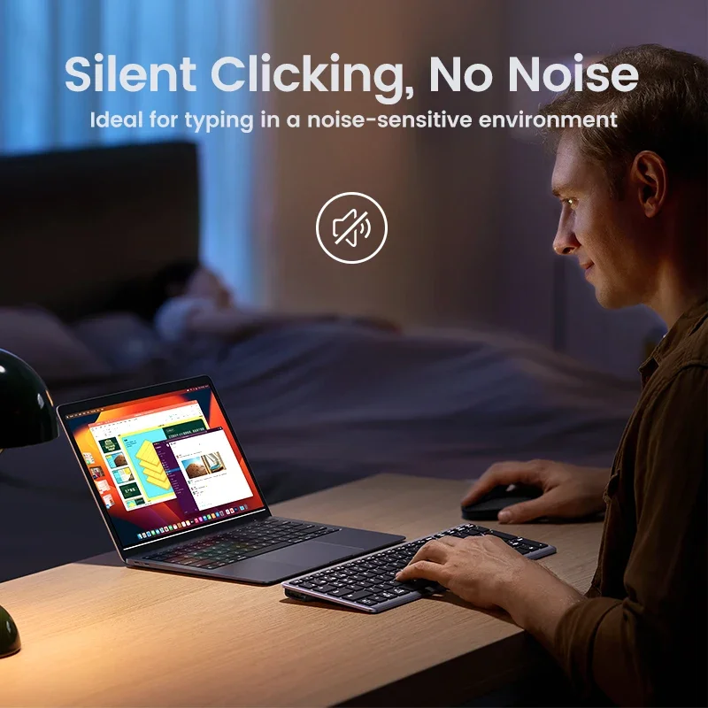 Teclado inalámbrico Bluetooth 5,0, 2,4G, inglés, 102 teclas para MacBook, iPad, tableta, teclado recargable USB C, accesorios para PC - imagen 4