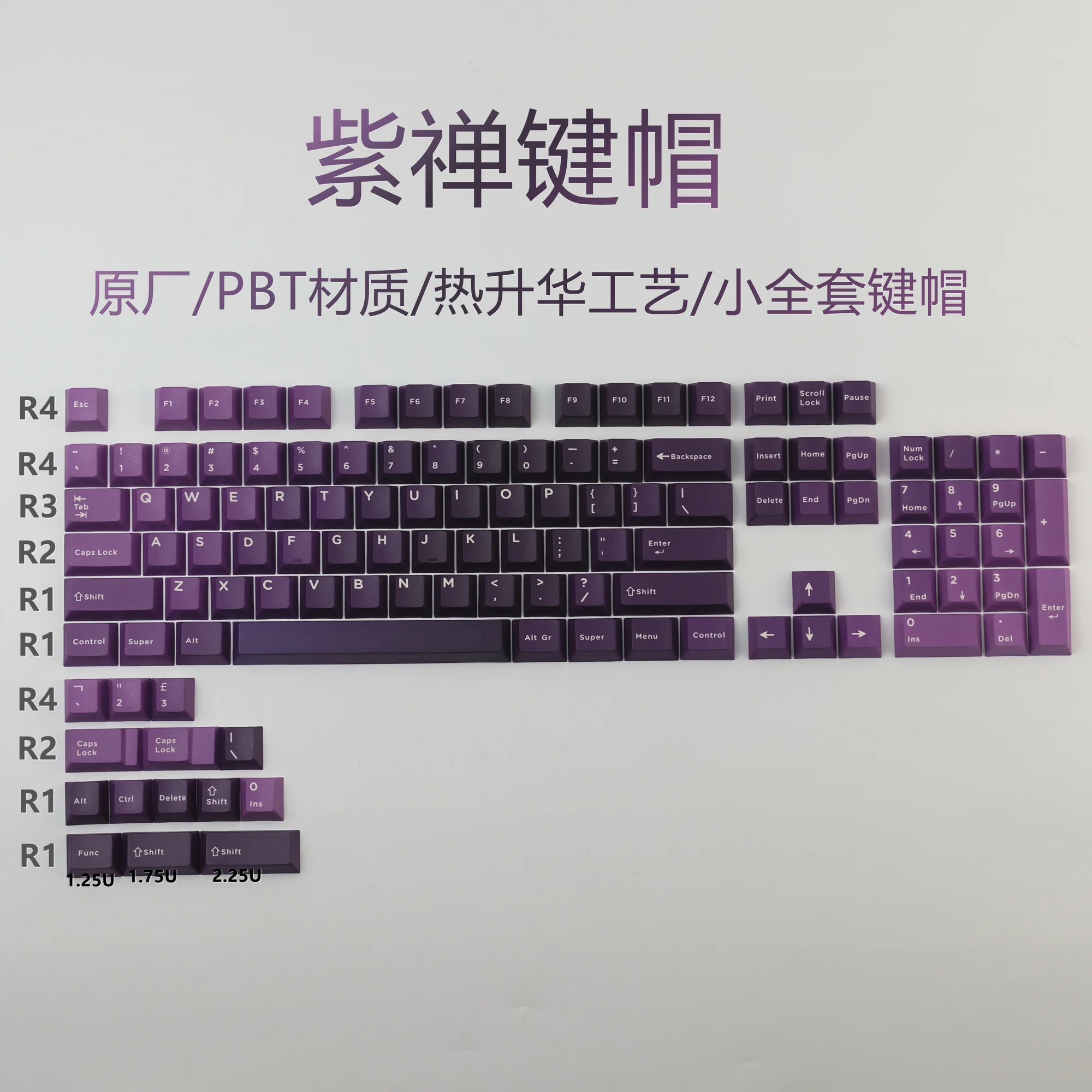 Teclas de sublimación Aurora Dye PBT, perfil de cereza, gradiente Chan Master con cambio de 1,75u para GK6 GK64, 1 juego - imagen 5