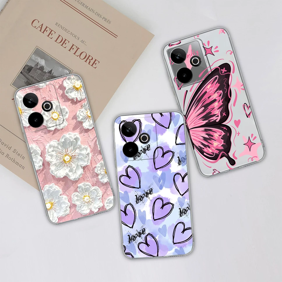 Para Realme GT 7 7T funda de teléfono encantadores patrones de animales de dibujos animados suave transparente TPU funda protectora de silicona para RealmeGT7 GT7T parachoques - imagen 2