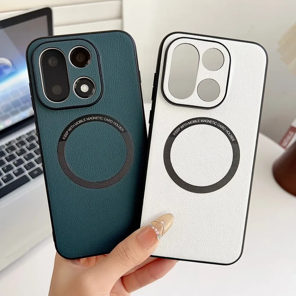 Para OnePlus 15 funda Magsafe funda de carga inalámbrica para Oneplus15 One Plus 15 1 + 15 funda protectora de cuero PU a prueba de golpes - imagen 2