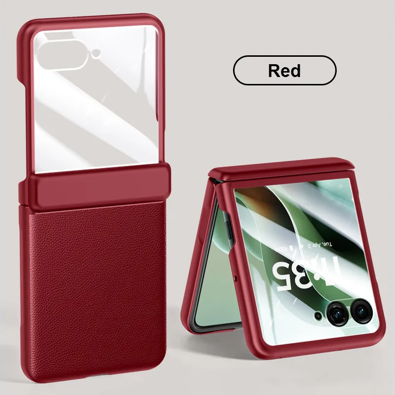 Funda con bisagra plegable magnética de cuero Skin Feel para Motorola Razr 60 Ultra 60 Pro Razr 50 5G, funda protectora con película templada