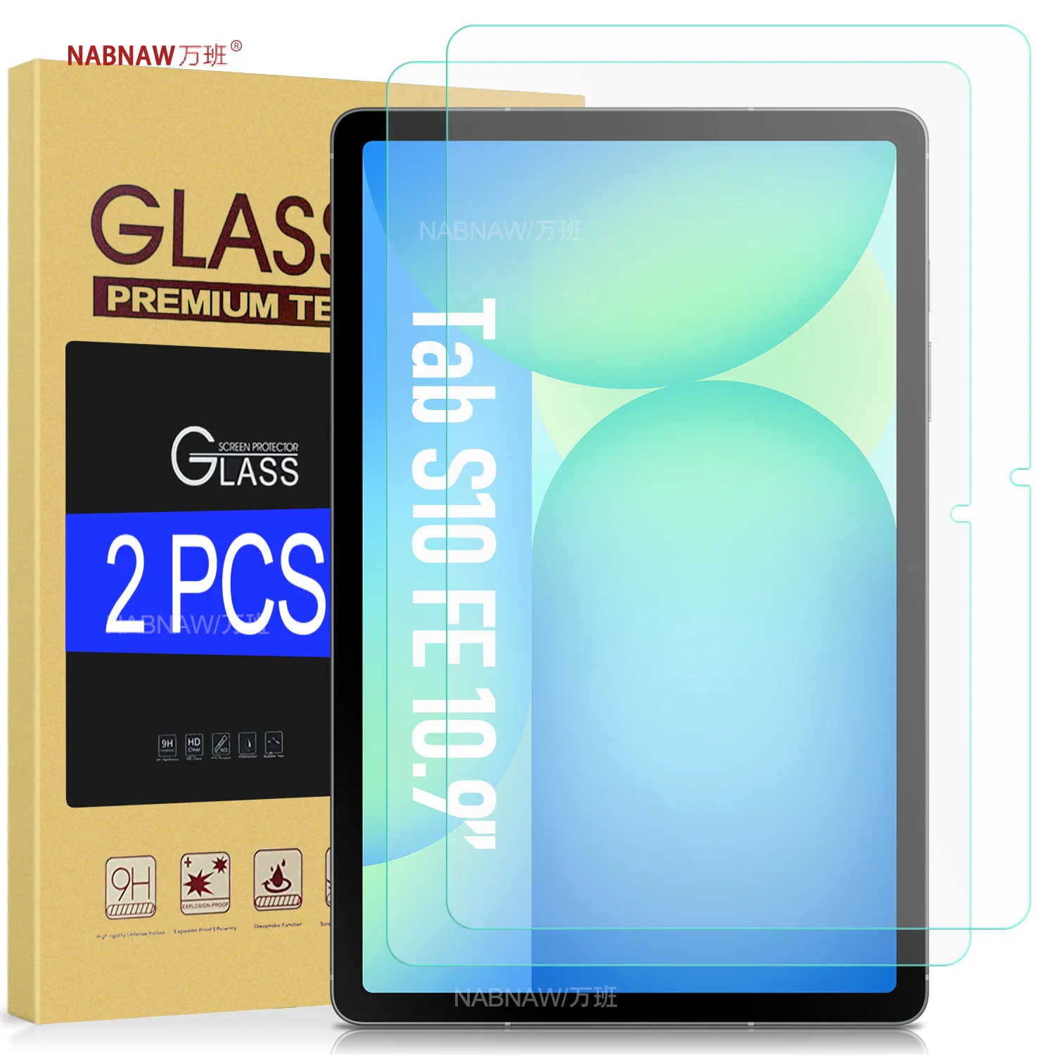 Protector de pantalla de vidrio templado Full HD de 2 piezas para Samsung Galaxy Tab S10 FE 10,9 5G SM-X520 X526B película de dureza sin burbujas - imagen 2