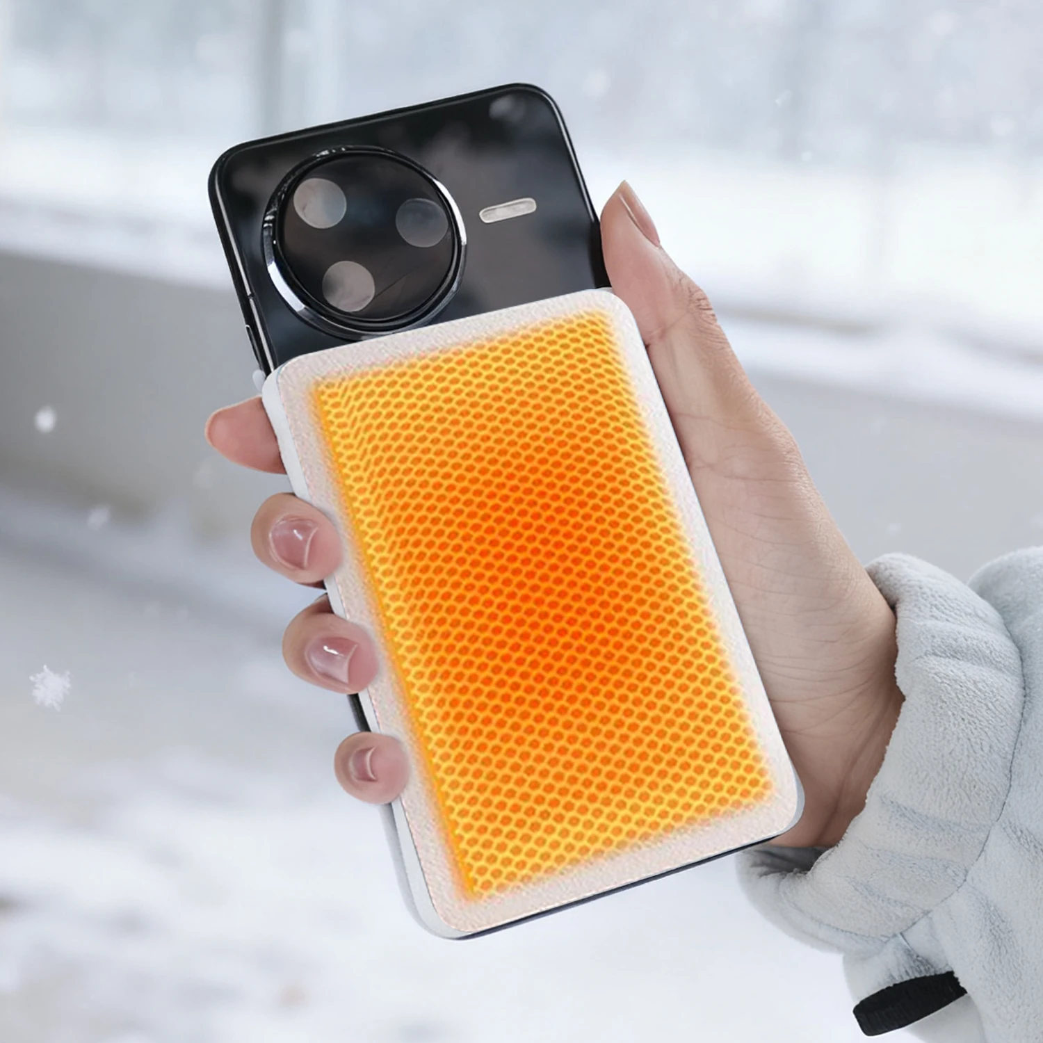 Pegatina calefactora para teléfono móvil de invierno, pegatinas a prueba de frío para viajes al aire libre, esquí, IPhone, Samsung, Mi, teléfonos y tabletas, 2/4/6 Uds. - imagen 2