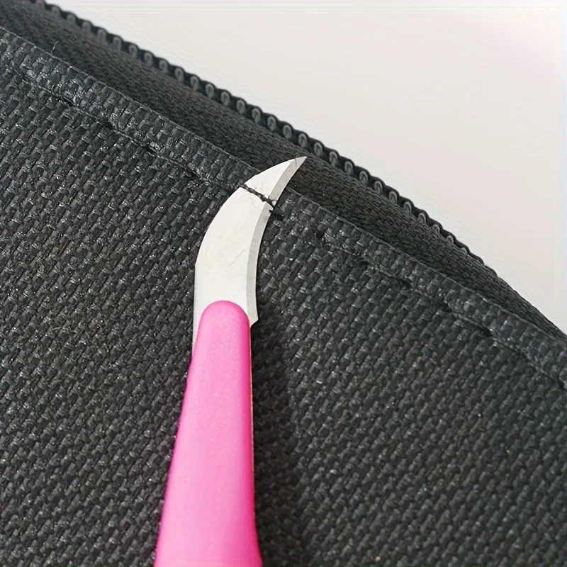 Removedor de hilo de coser con mango de plástico púrpura, cortador de hilo adecuado para proceso de costura, trabajo de hilo de aguja, 2 uds. - imagen 2