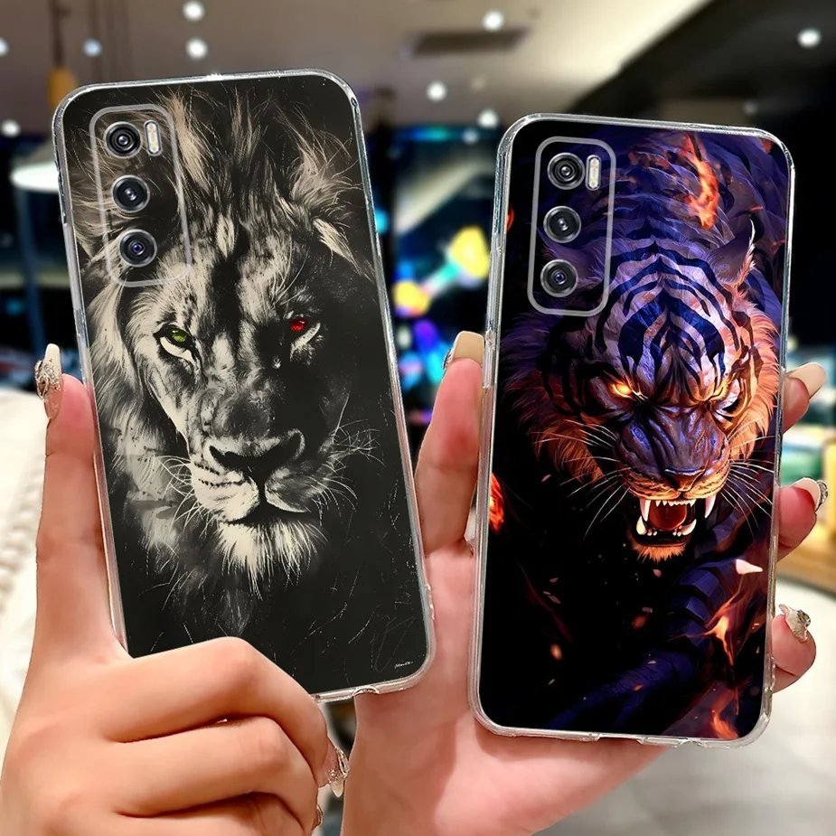Para Vivo V20 SE funda V2022 V2023 lindo gato Lucky Koi cubierta pintada funda de silicona suave para Vivo V20 V2024 V2025 V 20 SE V20SE bolsas - imagen 4