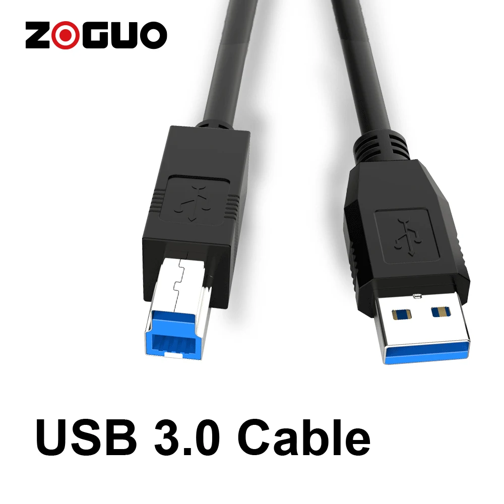 ZOGUO-Cable de impresora USB 3,0 de supervelocidad, Cable USB 3,0 A B macho para controladores Duros Externos Canon Epson, Cable de impresora de escáner 0,5/2/3/5M - imagen 2