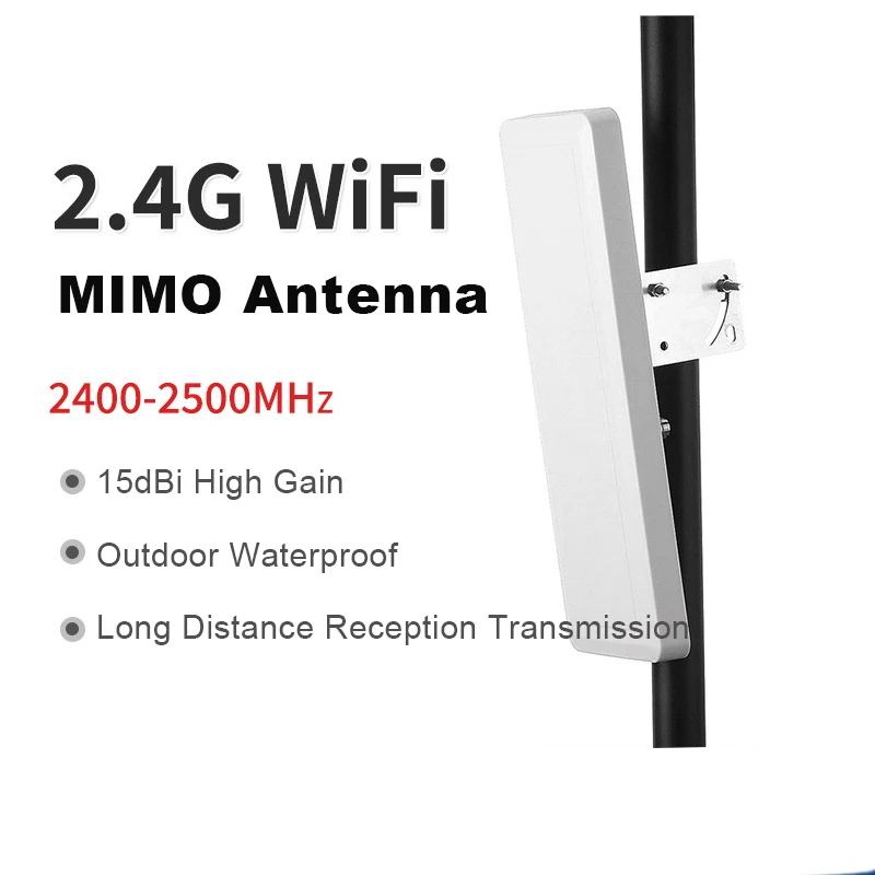 Antena plana MIMO direccional de alta ganancia para exteriores, 2400-2500MHz, puerto Dual de 2,4G, soporte impermeable de 15dB para dispositivos no tripulados - imagen 2