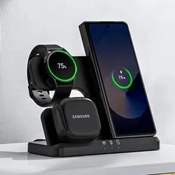 Cargador inalámbrico 3 en 1 para Samsung Galaxy, Watch y Buds