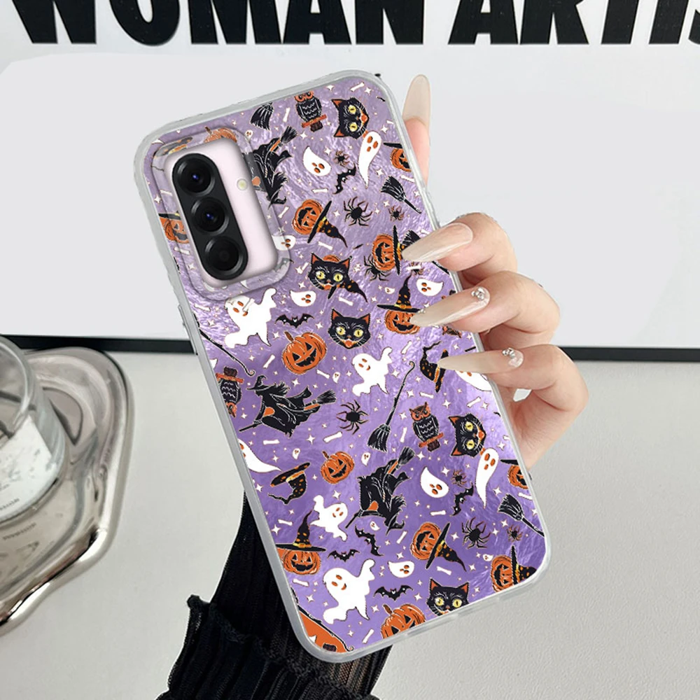 Funda de teléfono de Halloween para Samsung Galaxy A56 A07 A17 A55 A36 A26 A16 A53 A06 A14 A24 A34 A54 A15 A12 funda con bonito diseño de calabaza - imagen 4