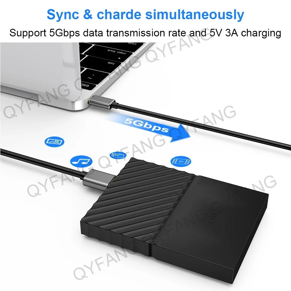 Cable USB macho a macho Cable USB A a USB Cable USB 3,0 Cable USB de doble extremo 5Gbps para radiador disco duro Cable extensor USB 3,0 - imagen 4