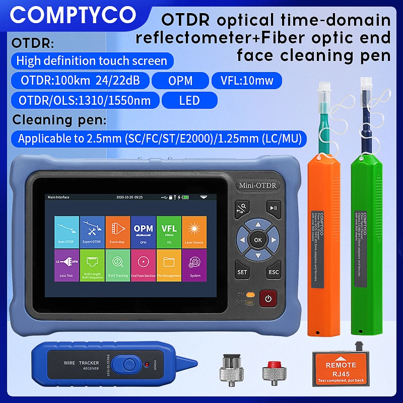 COMPTYCO AUA800A/800U OTDR 100KM reflectómetro óptico multifunción de dominio de tiempo con mapa de eventos VFL OLS OPM probador de Cable Rj45