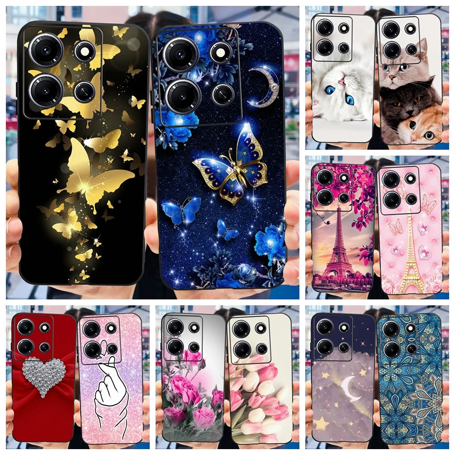 Funda de teléfono de mariposa a la moda para Infinix Note 30i Note30 Pro 2023, funda trasera de silicona suave TPU para Infinix Note 30 Pro Note30i