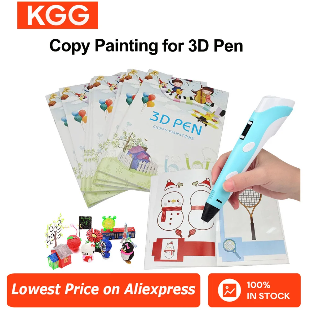 Bolígrafo de impresión 3D, libro de dibujo, reutilizable, colorido, 40, 8 patrones, papel grueso, placa transparente, pintura, álbum de imágenes, plantilla para bolígrafo 3D