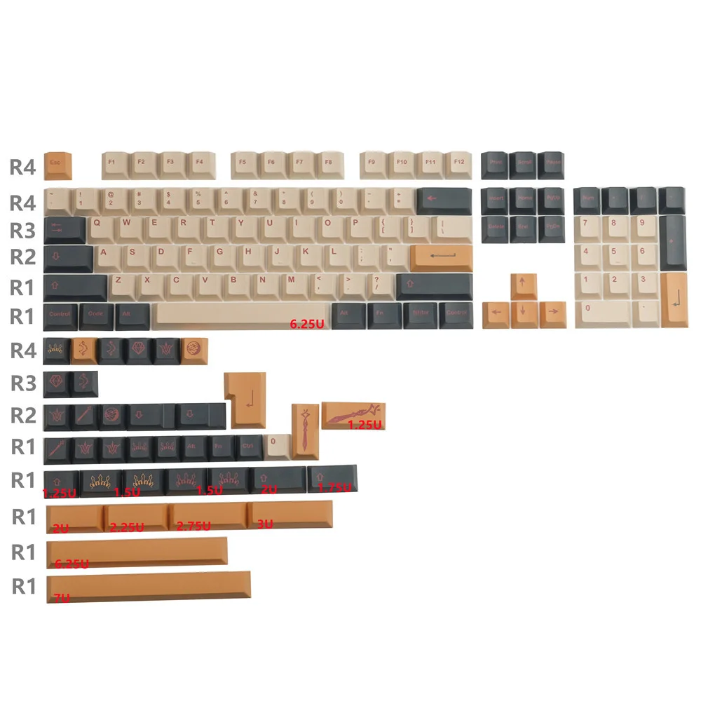 GMK Terra Keycap GMK Lshtar 142 teclas Cherry Profile ISO Enter Key 2U 2.25U 2.75U 3U 6.25U 7U barra espaciadora para teclado mecánico - imagen 2
