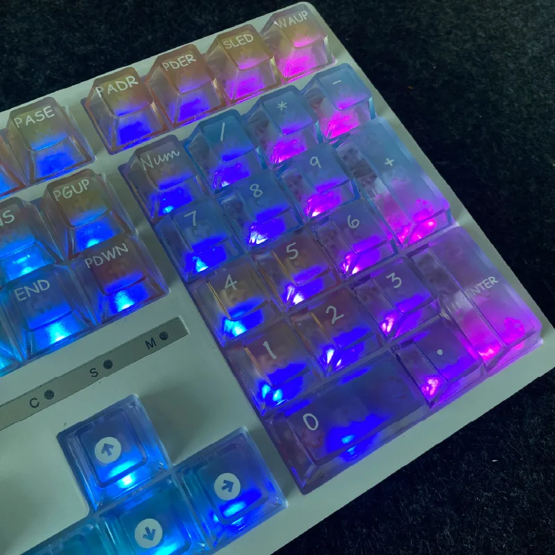 Rainbow Shine Through PC Keycap Set 119 teclas Perfil Cherry para teclado mecánico RGB MX Switch - imagen 4