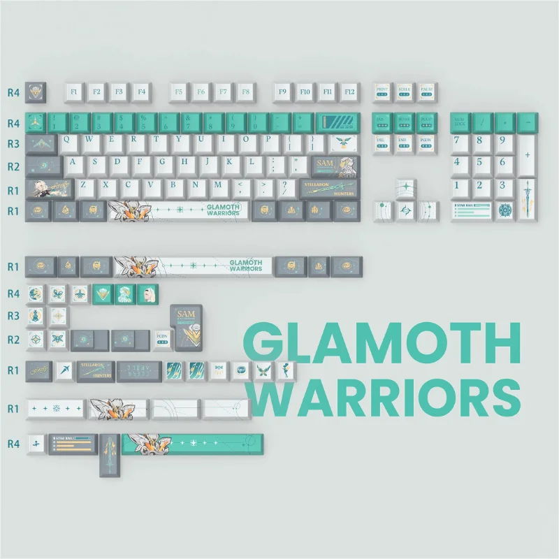 Juego de teclas con tema de luciérnaga de Anime MiFuny, 143 teclas, perfil de cereza PBT, teclas de dibujos animados personalizadas para juegos, regalo para teclados mecánicos