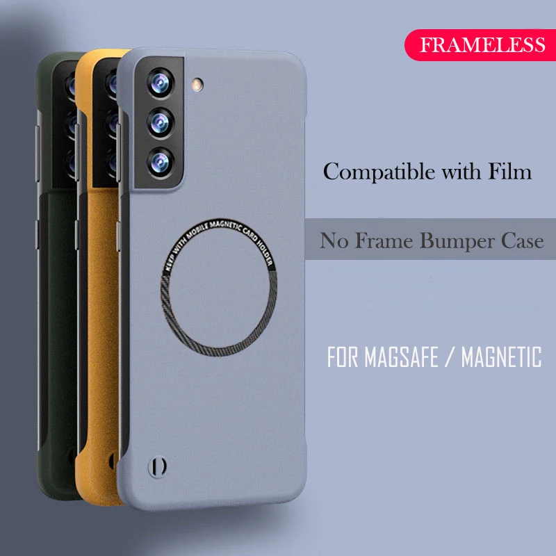 Para Samsung Galaxy S23 S22 S21 S20 FE Ultra S10 Plus sin marco carga inalámbrica magnética a prueba de golpes funda dura para PC - imagen 4