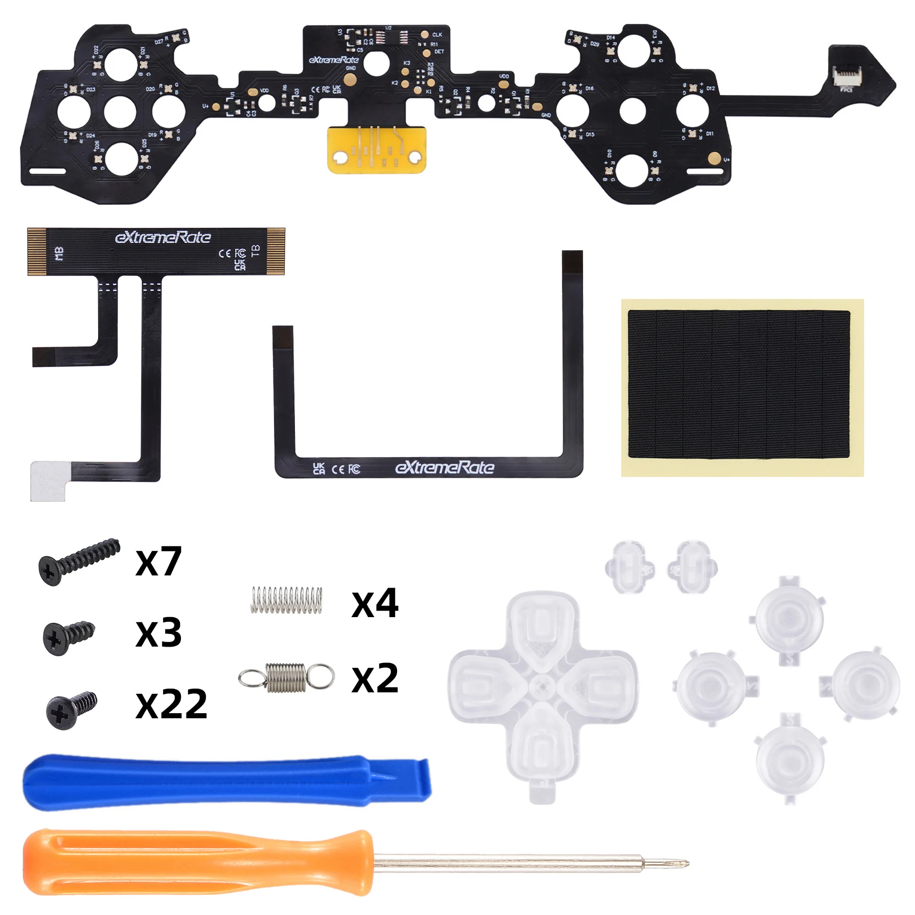 eXtremeRate Multicolor RGB Luminado D-pad Acción Crea opción Botones faciales para el hogar Kit LED D&F para controlador ps5 Edge - imagen 2