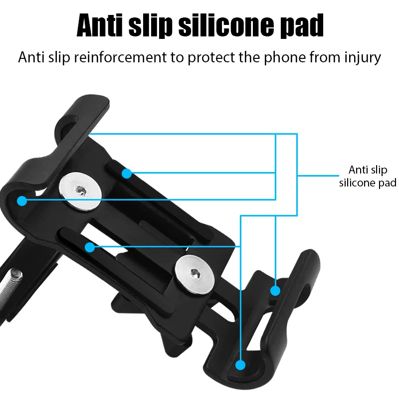 Soporte de teléfono de Metal para motocicleta y bicicleta, soporte antideslizante de aleación de aluminio, Clip GPS, soporte Universal para teléfono de bicicleta para todos los teléfonos inteligentes - imagen 3