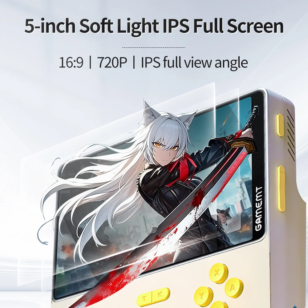 Consola de juegos portátil Retro, sistema Linux, pantalla IPS de 5 pulgadas, tarjeta TF integrada de 128G, reproductor de vídeo portátil de 20600 juegos - imagen 4