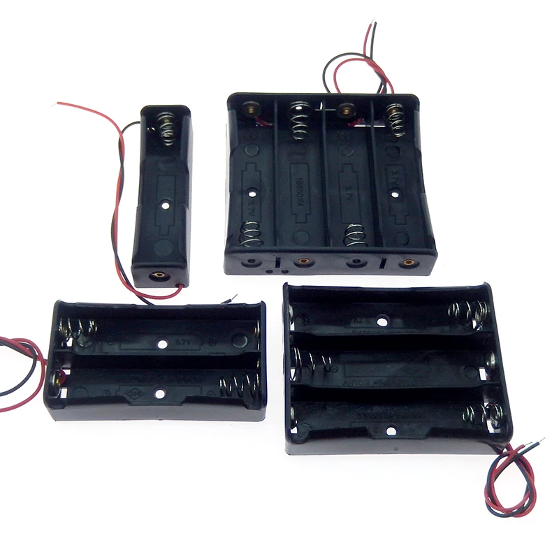 Caja de plástico para almacenamiento de batería 18650, contenedor con cable de plomo, 1, 2, 3, 4, AA 18650 - imagen 2