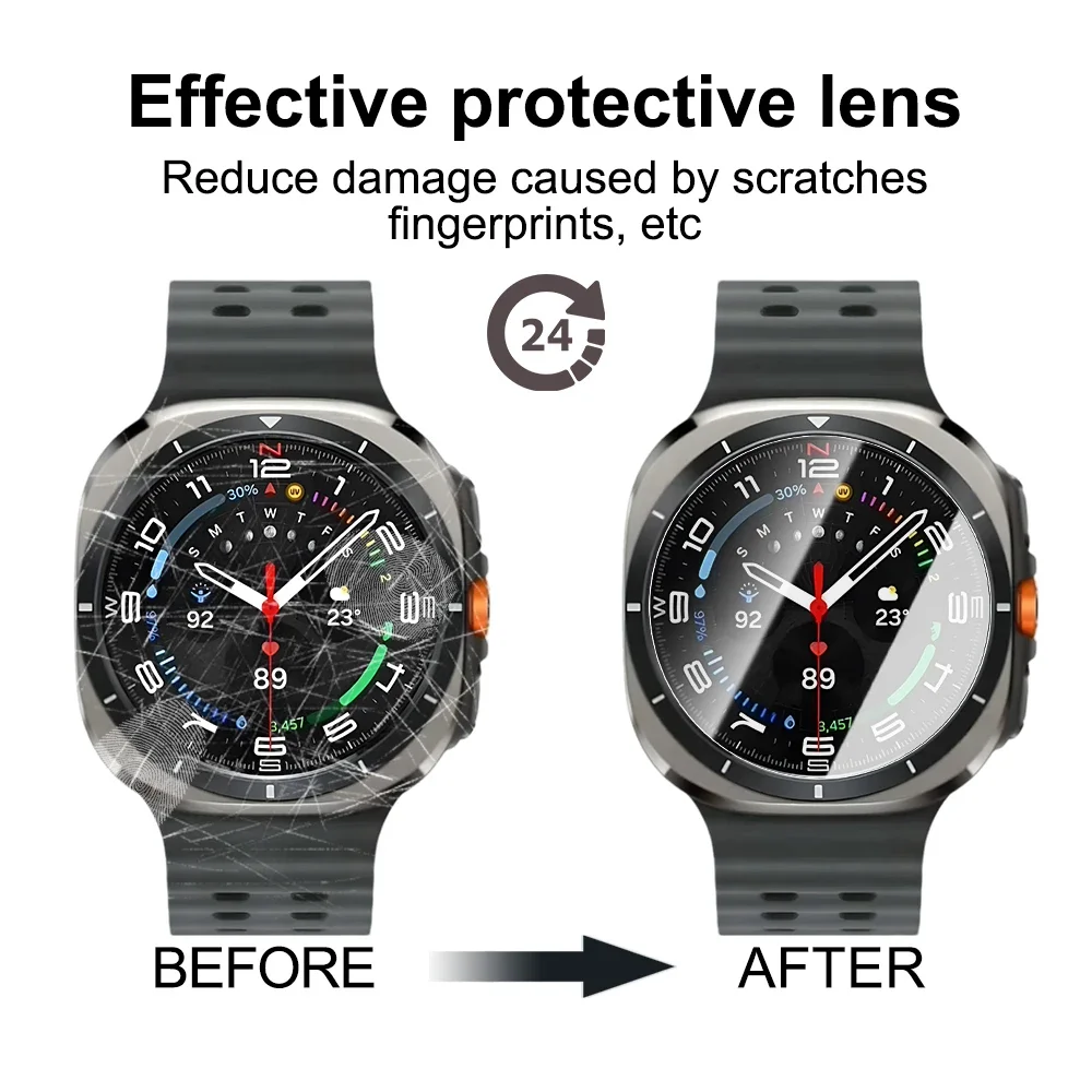 Para Samsung Galaxy Watch 7 7Ultra Protector de pantalla de vidrio templado para Galaxy Watch7 7 Ultra 4/44/40mm HD películas protectoras transparentes - imagen 2