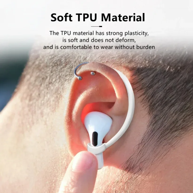 Gancho de silicona para auriculares BT, para Airpods 1, 2, Pro, 3 Pro2, Clip de bucle, gancho para la oreja, accesorios de repuesto para auriculares - imagen 3